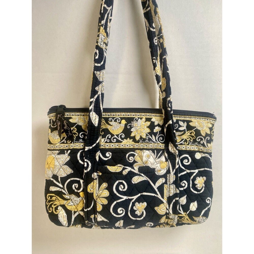 Vera Bradley Shoulder Bag Handbag in "Yellow Bird" Pattern Retired Double Strap